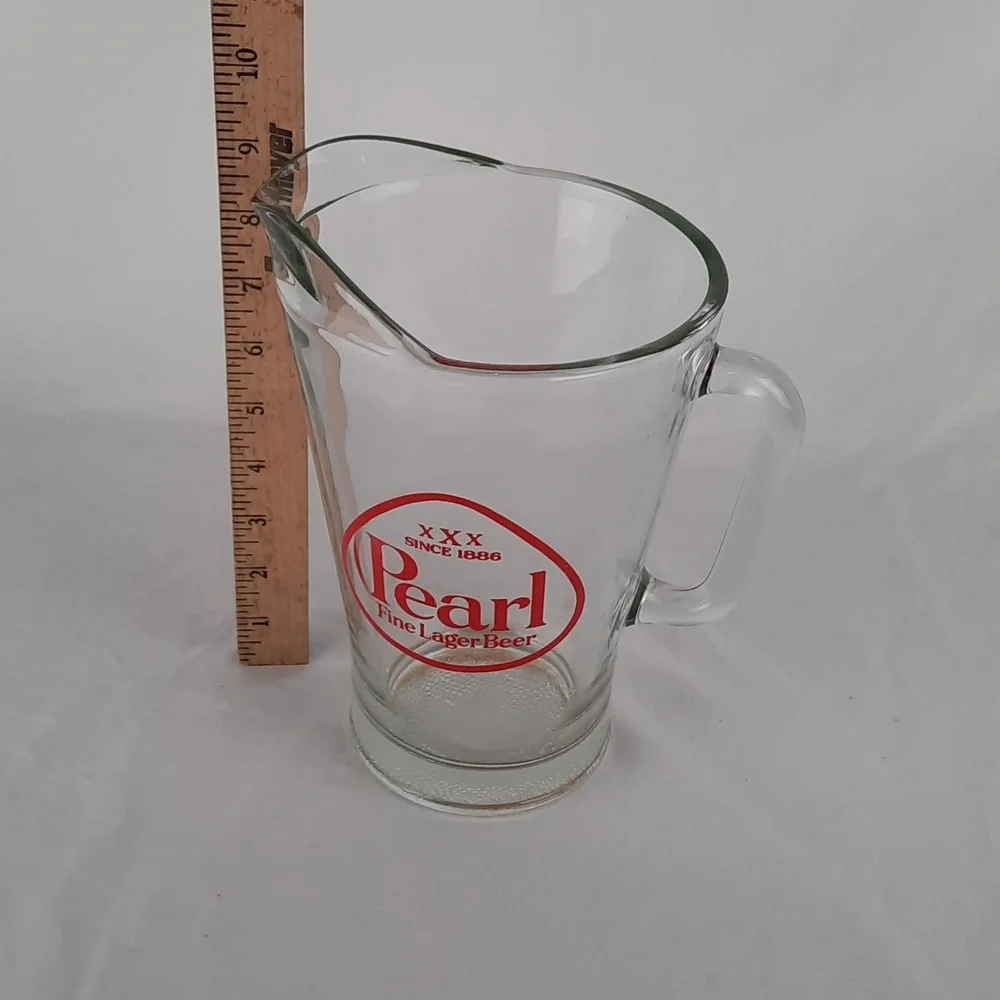 SOLD RARE Vintage Glass Pearl Fine Lager Beer Pitcher - Picture 6 of 6